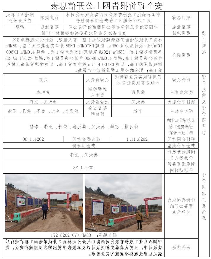 CSAP（Y）2023-271 中国石油化工股份有限公司西南油气分公司林页7井试采地面工程安全预评价报告.jpg